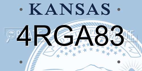 4RGA83 Kansas License Plate