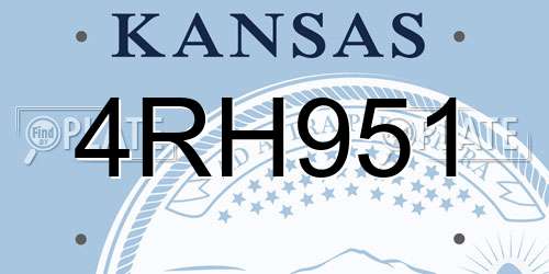 4RH951 Kansas License Plate