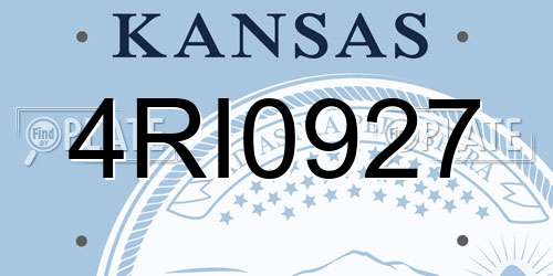 4RI0927 Kansas License Plate