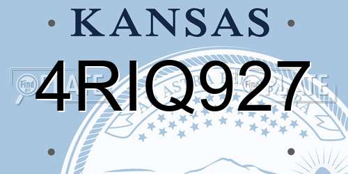 4RIQ927 Kansas License Plate
