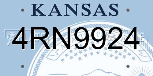 4RN9924 Kansas License Plate