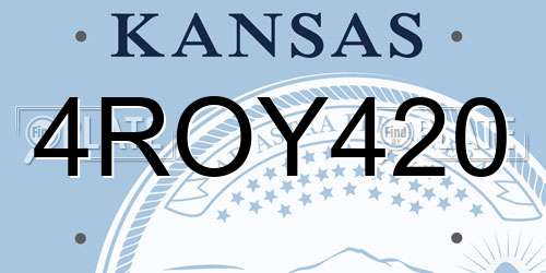 4ROY420 Kansas License Plate