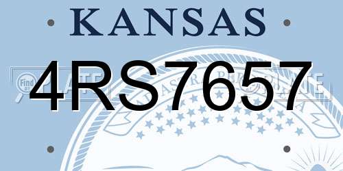 4RS7657 Kansas License Plate