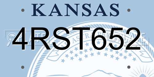 4RST652 Kansas License Plate