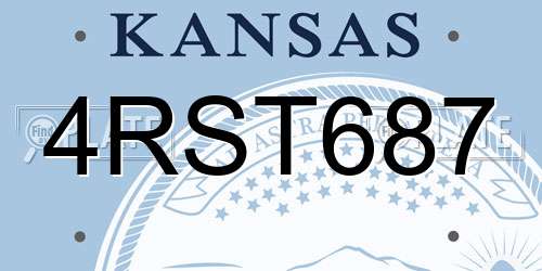 4RST687 Kansas License Plate