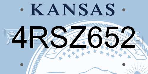 4RSZ652 Kansas License Plate