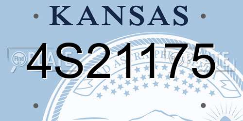 4S21175 Kansas License Plate