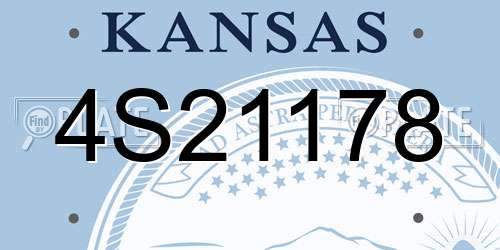 4S21178 Kansas License Plate
