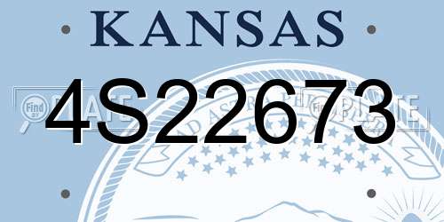 4S22673 Kansas License Plate