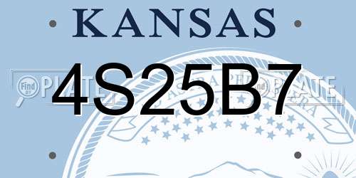 4S25B7 Kansas License Plate