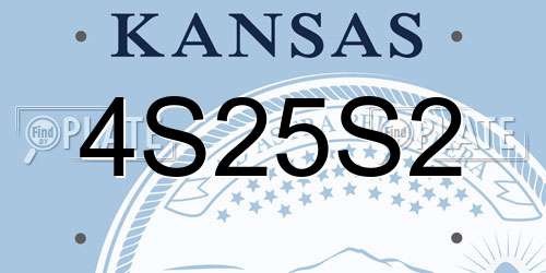 4S25S2 Kansas License Plate
