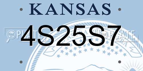 4S25S7 Kansas License Plate