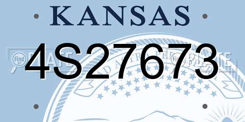 4S27673 Kansas License Plate