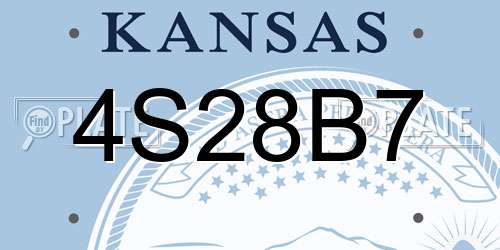 4S28B7 Kansas License Plate
