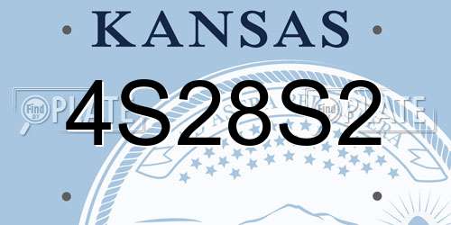 4S28S2 Kansas License Plate