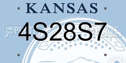 4S28S7 Kansas License Plate
