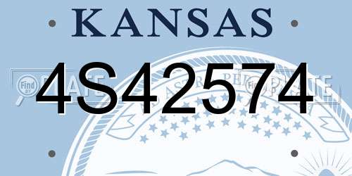 4S42574 Kansas License Plate