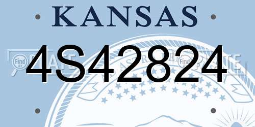 4S42824 Kansas License Plate