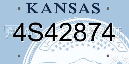 4S42874 Kansas License Plate