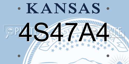 4S47A4 Kansas License Plate