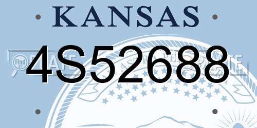 4S52688 Kansas License Plate