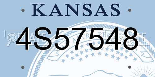 4S57548 Kansas License Plate