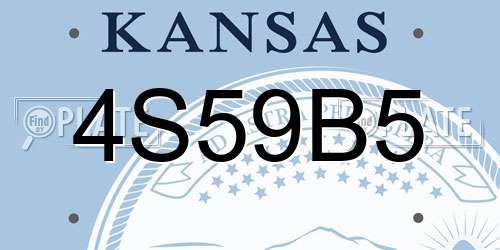 4S59B5 Kansas License Plate