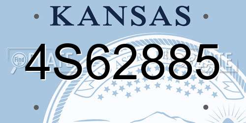 4S62885 Kansas License Plate