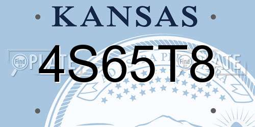 4S65T8 Kansas License Plate