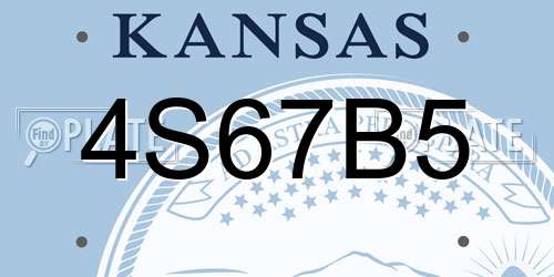 4S67B5 Kansas License Plate