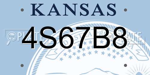 4S67B8 Kansas License Plate