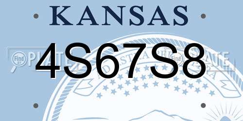4S67S8 Kansas License Plate