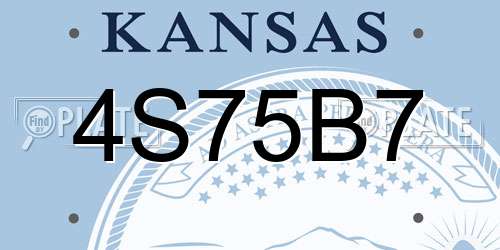 4S75B7 Kansas License Plate