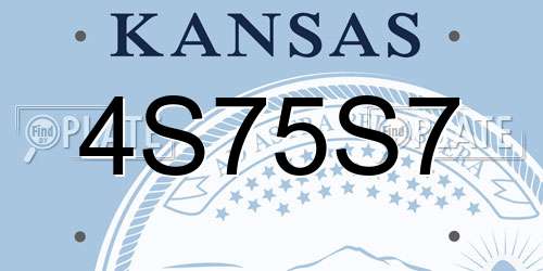 4S75S7 Kansas License Plate