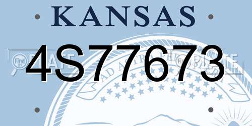 4S77673 Kansas License Plate