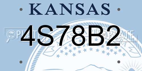 4S78B2 Kansas License Plate