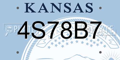 4S78B7 Kansas License Plate