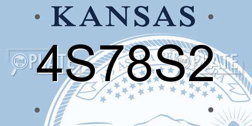 4S78S2 Kansas License Plate