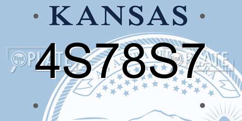 4S78S7 Kansas License Plate