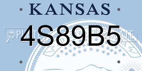 4S89B5 Kansas License Plate
