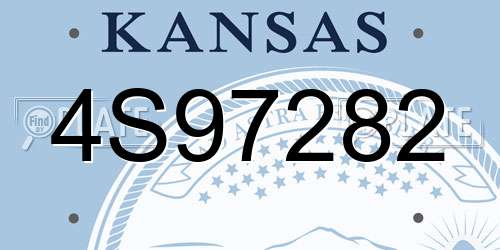 4S97282 Kansas License Plate