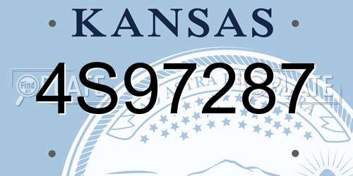 4S97287 Kansas License Plate