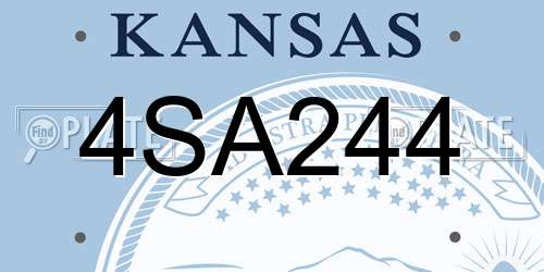 4SA244 Kansas License Plate