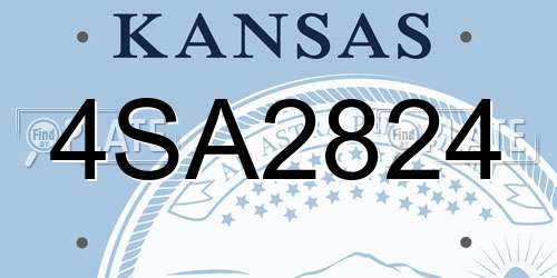 4SA2824 Kansas License Plate