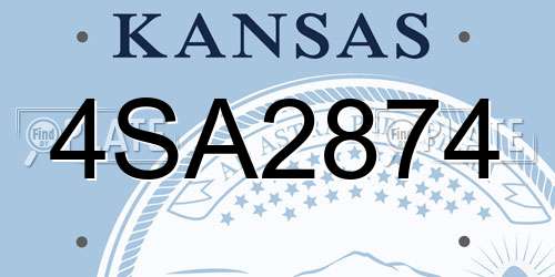 4SA2874 Kansas License Plate