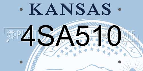 4SA510 Kansas License Plate