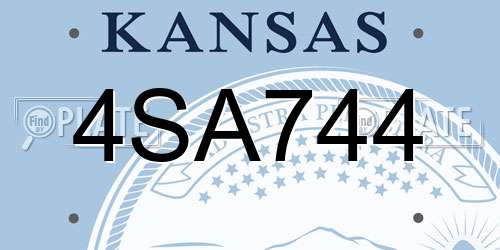 4SA744 Kansas License Plate