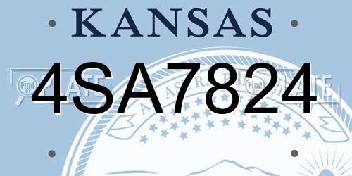 4SA7824 Kansas License Plate