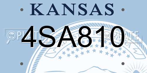 4SA810 Kansas License Plate