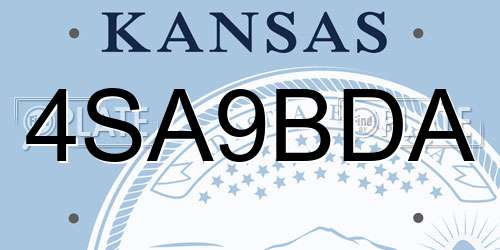 4SA9BDA Kansas License Plate